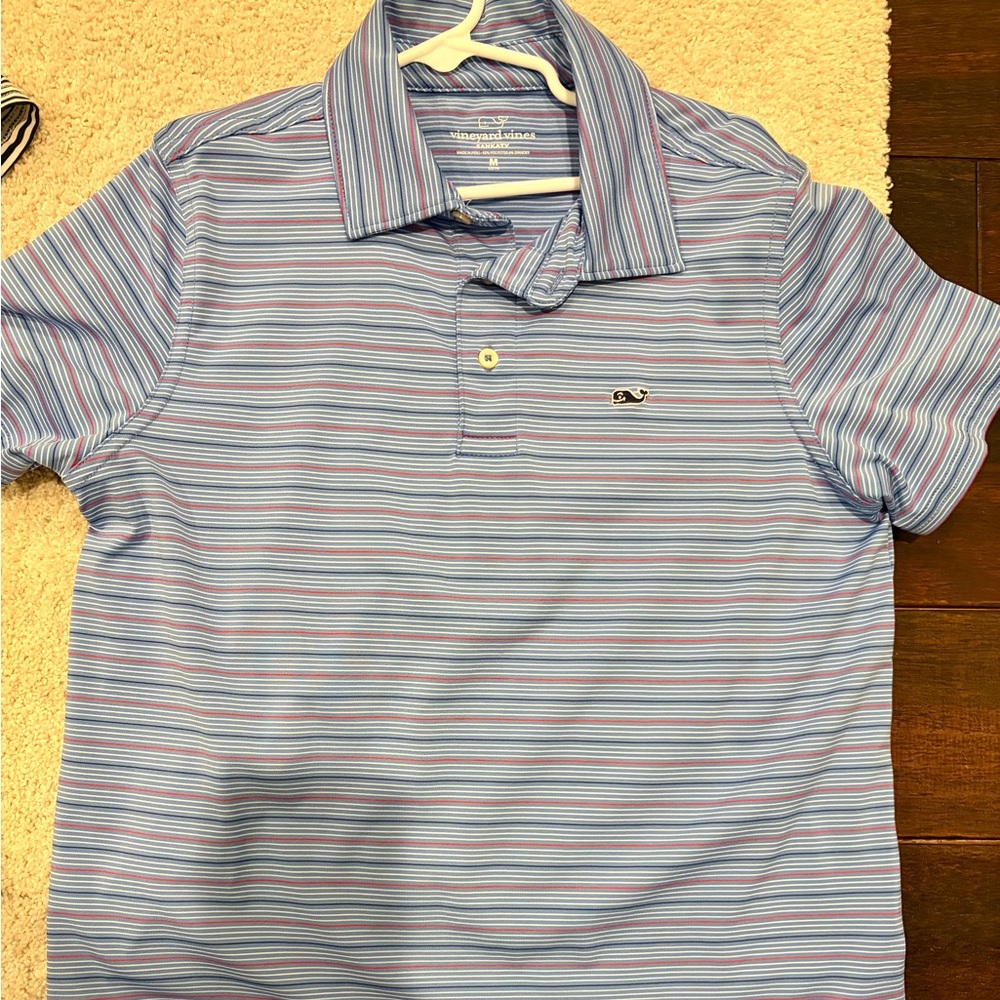 Vineyard Vines Blue and Red Striped Sankatay Polo